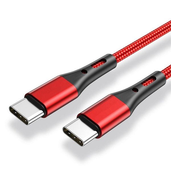 USB Type-C to USB Type-C Cable - 1m Braided Fast Charging - Red