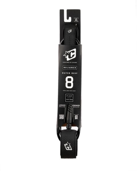 Creatures Outer Reef 8 ft : Surfboard Leash Black Silver