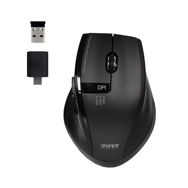 Port Connect Wireless Silent Mouse - Black
