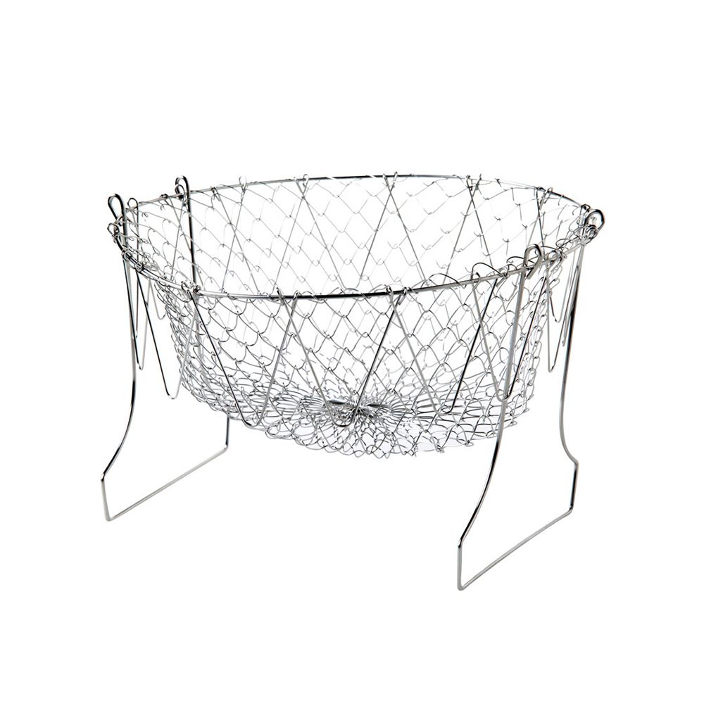 Stainless Steel Food Strainer Foldable Kitchen Colander Cooking Basket ...