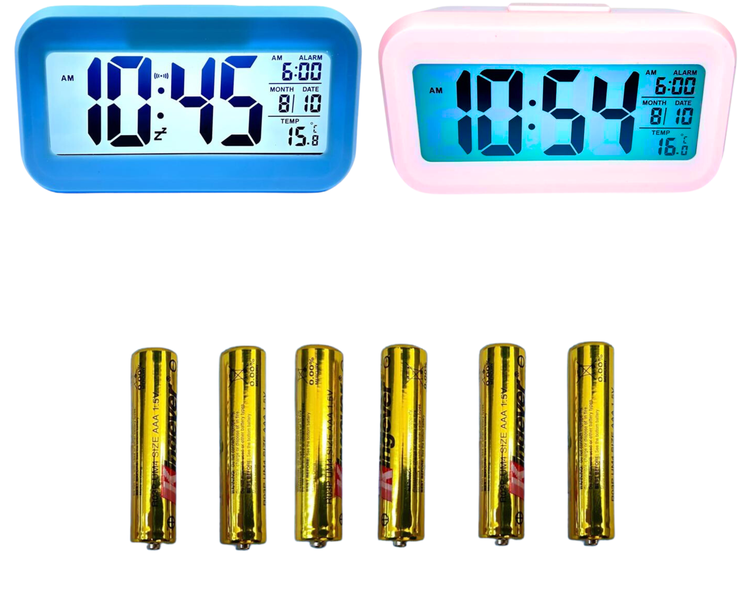 SoSolar Plastic Battery Powered Digital Alarm Clock Combo of 2