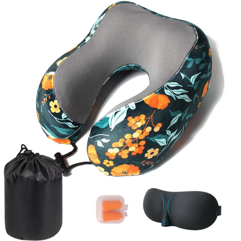 Travel pillow, Neck Support, Memory Foam with Eye Mask and Earplugs.