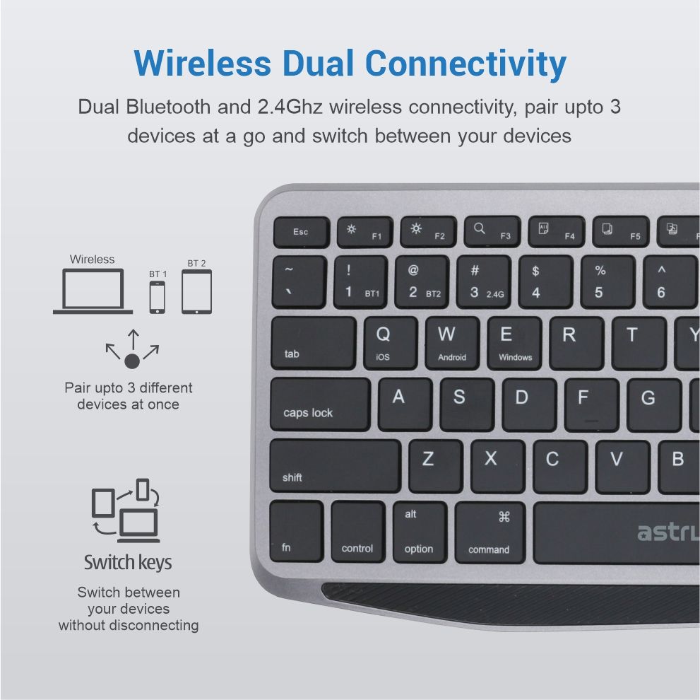 Astrum Multi Mode Wireless Keyboard + Touchpad - KT210 | Shop Today ...