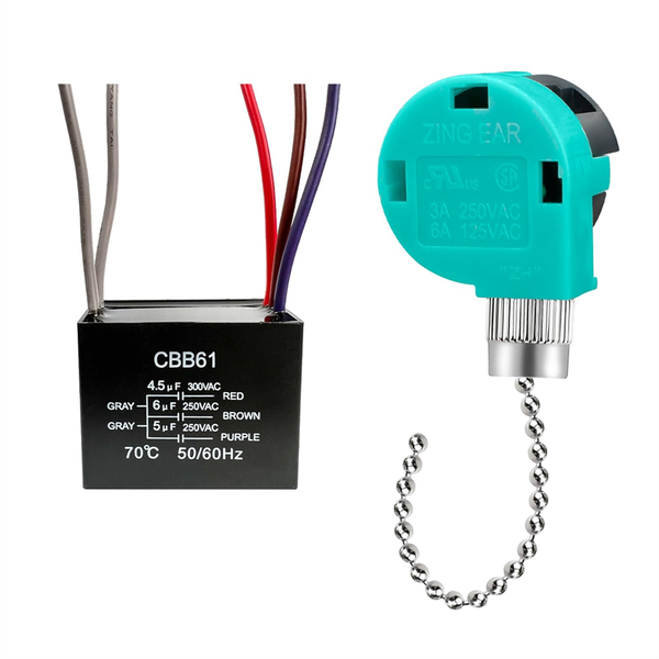 Zing Ear Ceiling Fan Pull Chain Switch Ceiling Fan Capacitor Cbb61 A