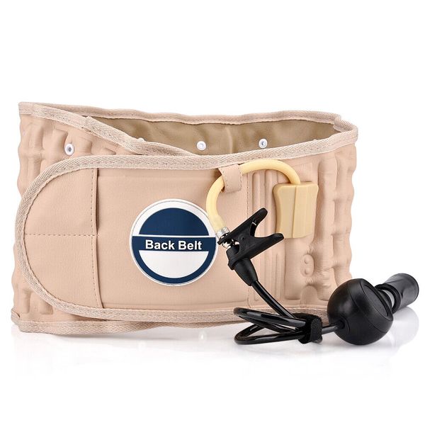 Air Decompression Back Belt Inflatable Lower Waist Brace Spinal Pain Relief