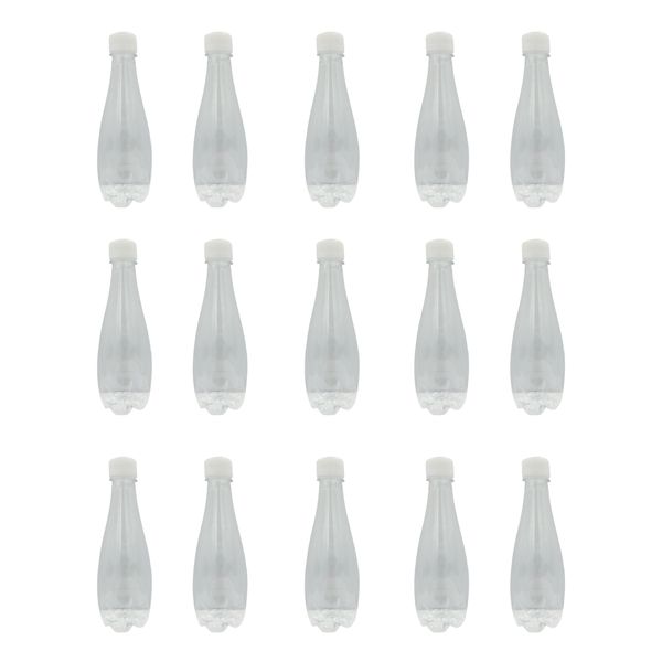 15 Pack Reusable 330mL Clear Plastic Teardrop Water Bottles with White Lids