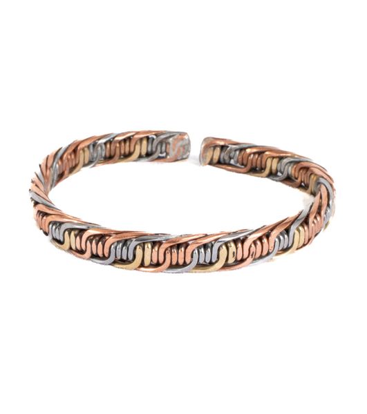 Three Metal Bracelet - Copper, Silver &amp; Brass