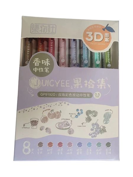 Fruity Scented Ink Gel Pens 8/box - Purple