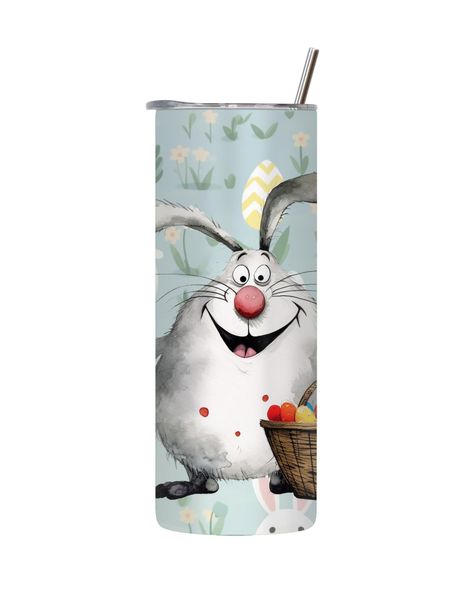 Fat 20 Oz Tumbler with Lid Straw Trendy Easter Graphic Design Present 086
