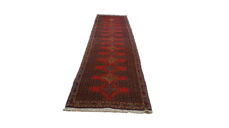 Very Fine Persian senneh Carpet - 405cm x 92cm - Hand Knotted