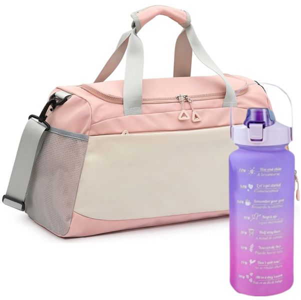 Fashionable Sports Gym Travel Duffel Bag With Leakproof 2L Water Bottle