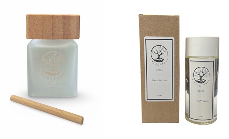 (Set of 2 ) 200 ML Lemon &amp; Verbena wooden top Diffuser and 150ML refilln