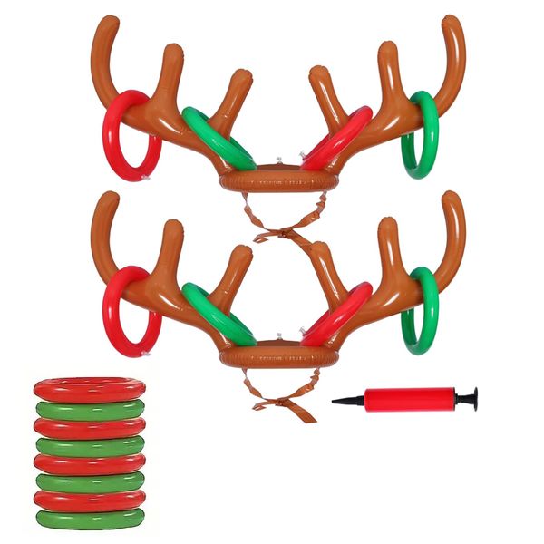 Christmas Games Inflatable Reindeer Antler Ring Toss Antlers Ring Hook Game