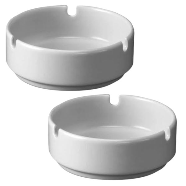2 Piece Ashtray 10cm Round Porcelain