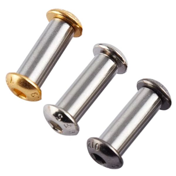 Tool DIY Round Head Rivet Knife Handle Screws Fasteners Set of 3 - 0.8cm