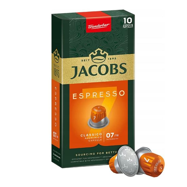 JACOBS Espresso Classico Intensity 7 - Pack of 10 Aluminium Coffee Capsules