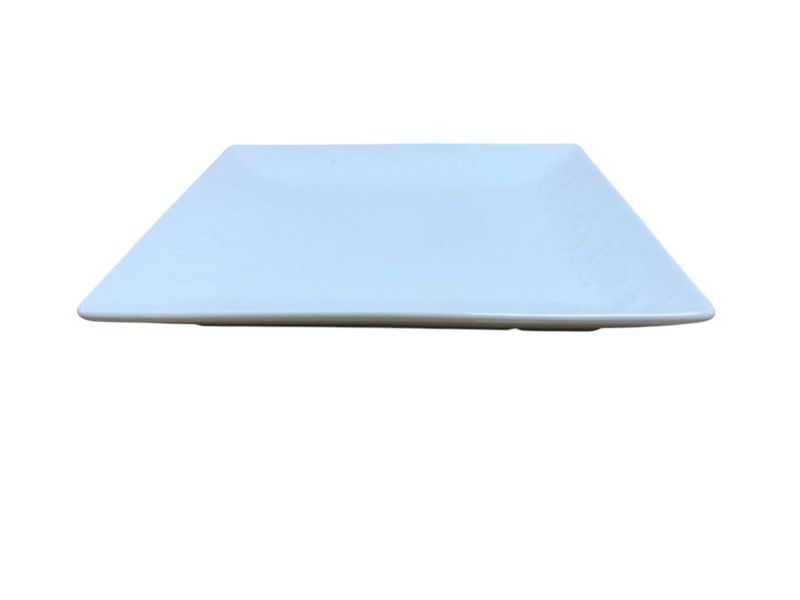 White Ceramic Square Dessert Plate 20cm x 20cm x 2cm - Set of 8