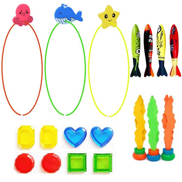 18 Pieces Diving Swimming Toys, Swimming Pool Toy Set, for Diving Game Toys