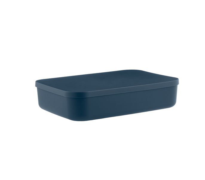 6lt Naval Blue low with lid container