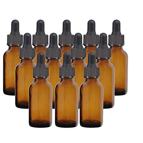 12 X 30ml Amber Glass Bottle with Pipette