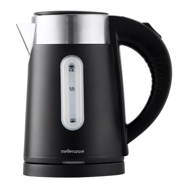Mellerware Kettle Double Wall Cordless Stainless Steel Black 0.8L 800W
