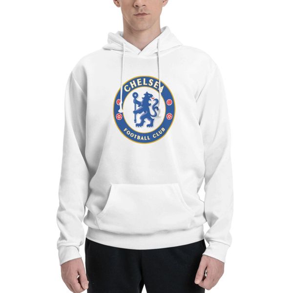 Chelsea FC Men Classic Long Sleeve Polyester Hoodie Casual Sweatshirt