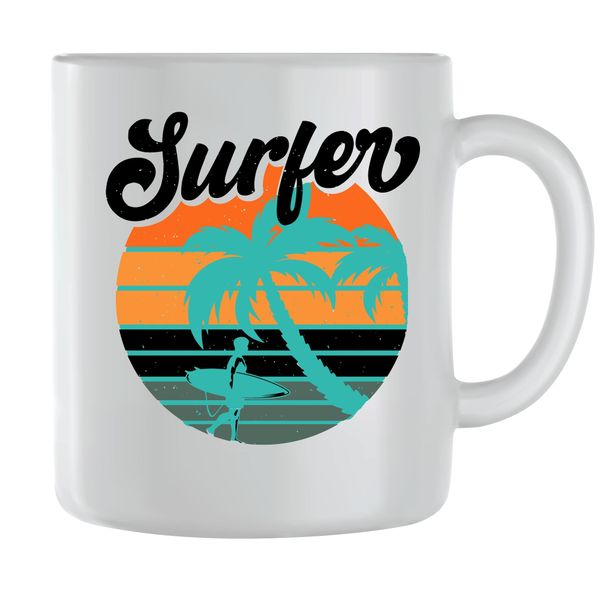 Surfer Coffee Mugs for Men Women Trendy Surfing Graphic Cups Present 095