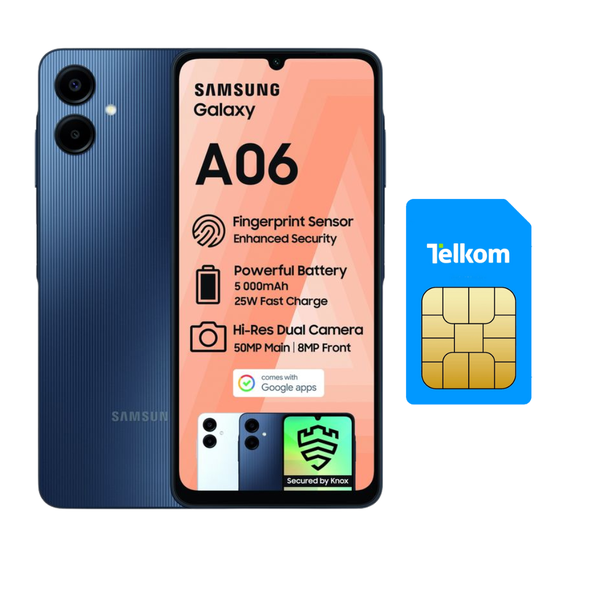 Samsung A06 64GB DS LTE + 6 Months Data 12.5GB ANYTIME + 12.5GB NIGHT OWL