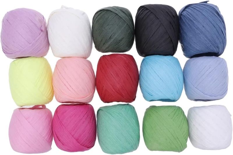15 Pcs Eco-Friendly Paper Twine Rope Mixed Colors for Decor Craft Teaching
