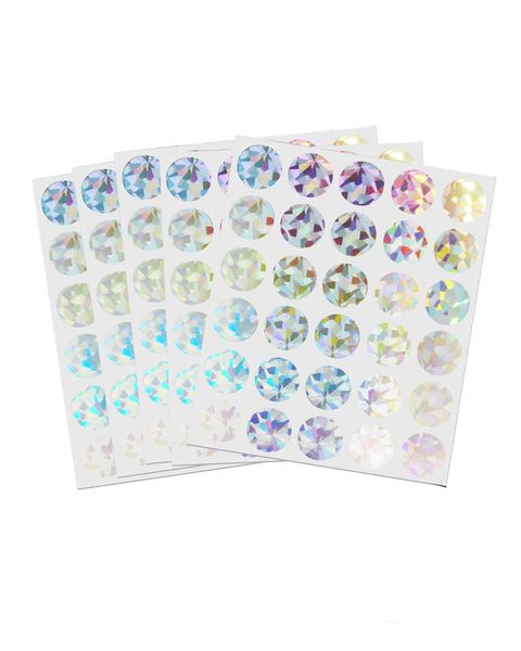 DIY Holographic Glitter Scratch Stickersfor Surprises, Games (150 Pack, 1")