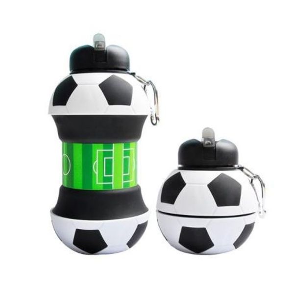 QFN012 Foldable Silicone Soccer Water Bottle