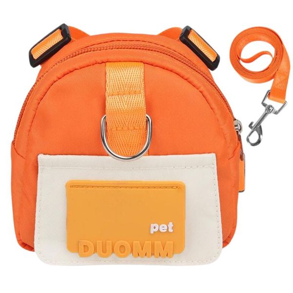 Dog Back Pack With Leash - Orange