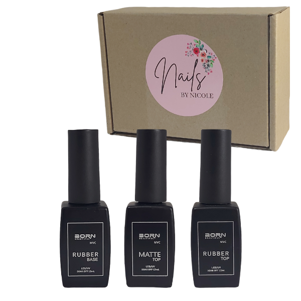 UV/LED Rubber Base - Top &amp; Matte Top Coat - Set of 3 - Nails by Nicole