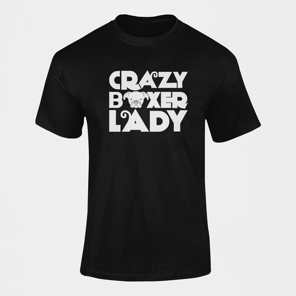 Crazy Boxer Lady Dog T-Shirt