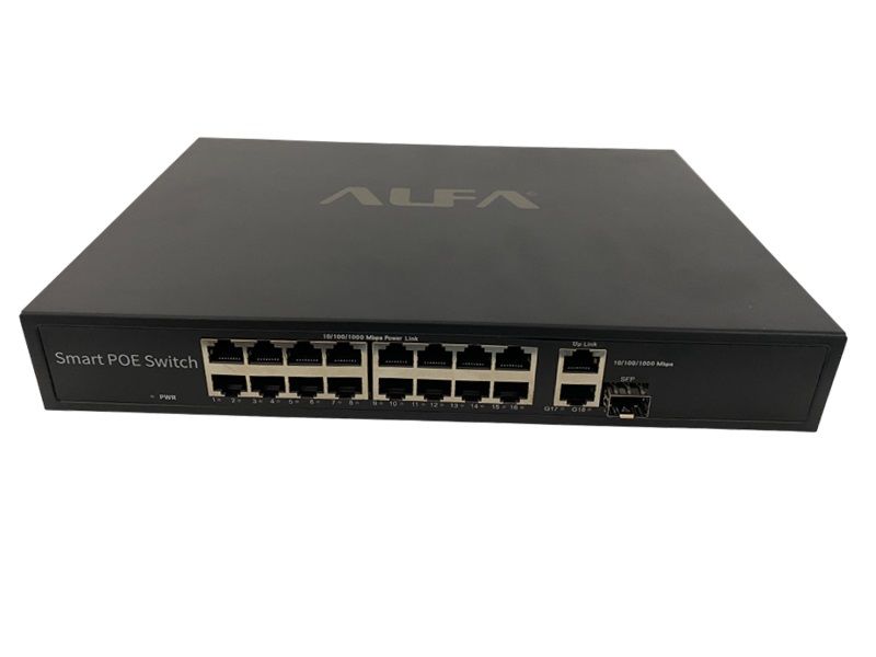 ALFA 300W Smart PoE Switch - 16 Ports, 2 Uplinks, SFP -Networking Redefined