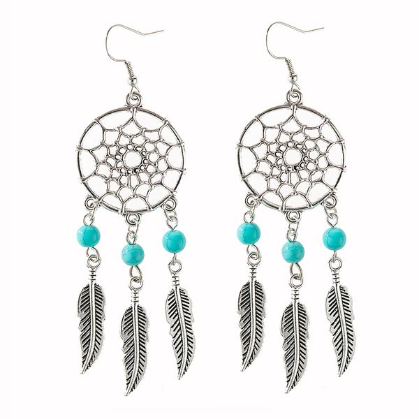 Silver Dream Catcher Drop Earrings