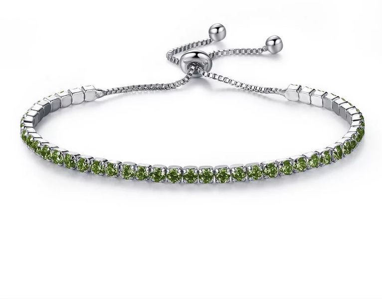 Cubic Zirconia Crystal Tennis Bracelet - Blue
