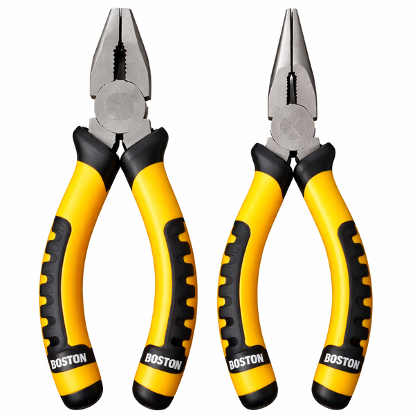 Boston DIY 150mm Long Nose &amp; Combination Pliers Set Heavy Duty