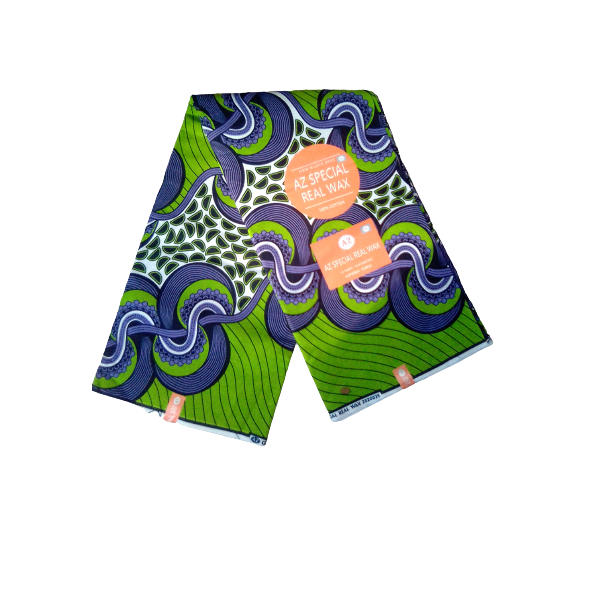 AZ Special Real Wax Fabric - Green &amp; Purple