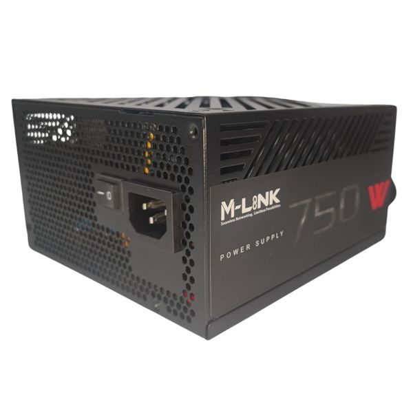 M-Link 750W Power Supply - 80 Plus Bronze Certified with 120mm Cooling Fan