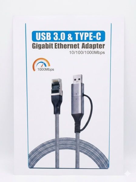 USB 3.0 &amp; Type-C to Gigabit Ethernet RJ45 Adapter (1000Mbps)