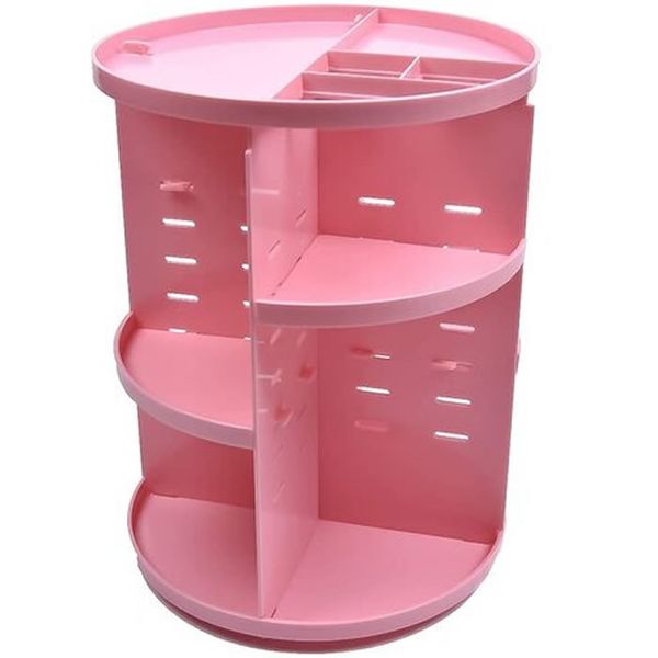 360 Degree Rotation Cosmetic Organizer - Pink