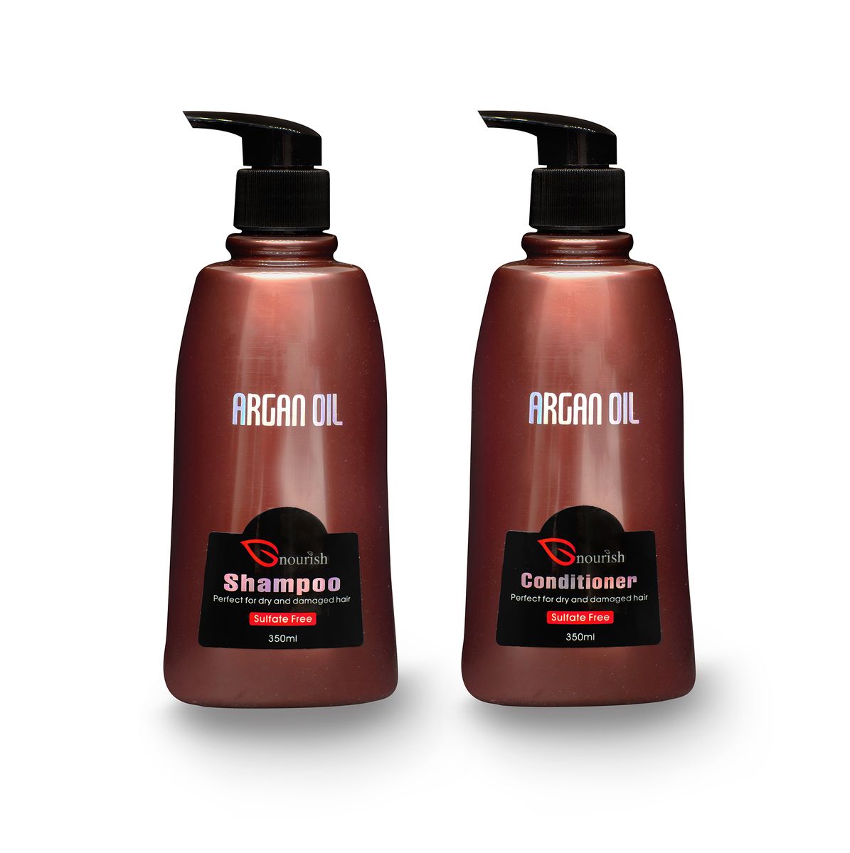Nourish Argan Oil Shampoo and Conditioner Set - Sulfate-Free