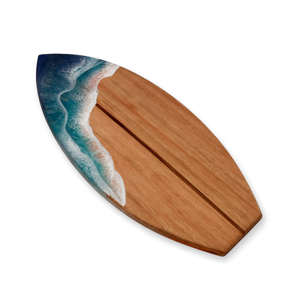 Surfboard Resin Serving Board - Handmade Ocean Wave Charcuterie Platter