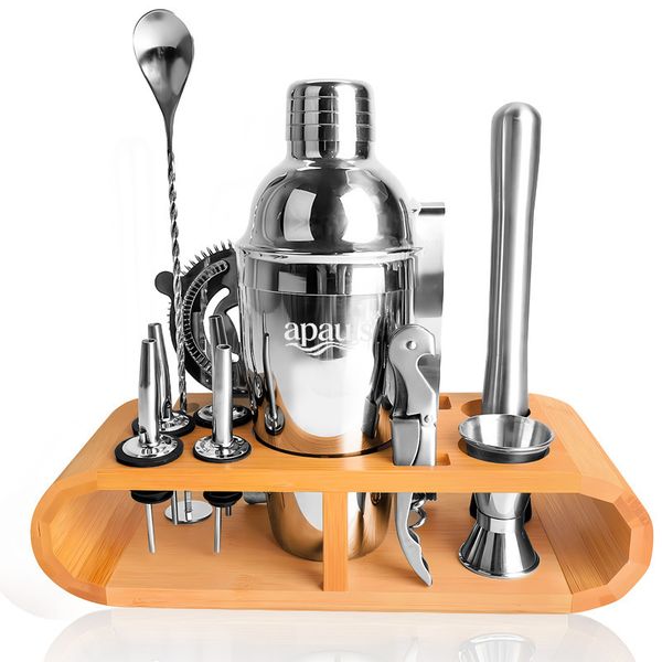 Apauls Stainless Steel Cocktail Shaker Bartender Tool 12 Piece Set