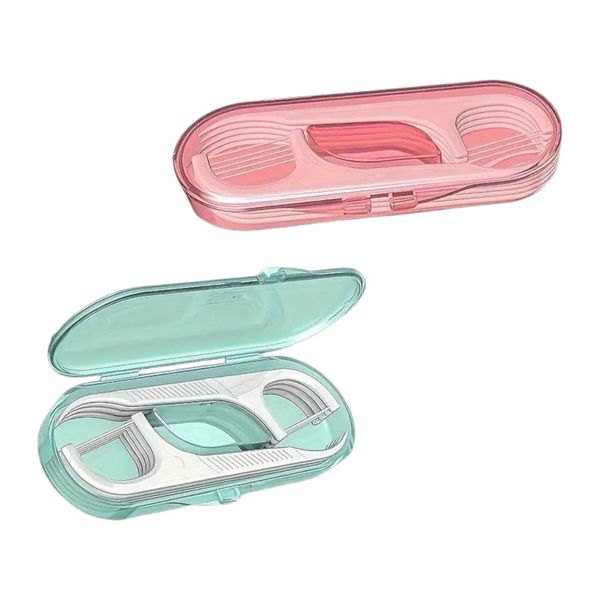 2Piece Dental Floss Holder - Pink And Green