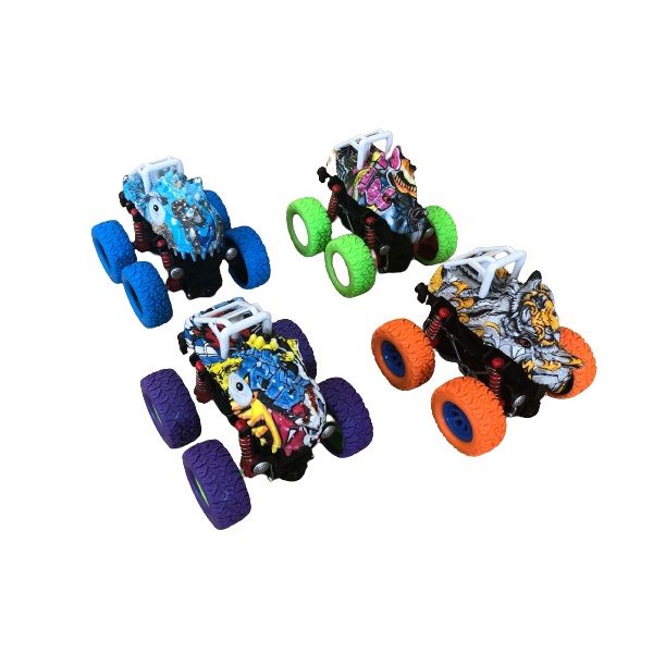 Monster Spin Graffiti Car 4x4 - 360° Revolve (Size 11cm Each) Pack of 2