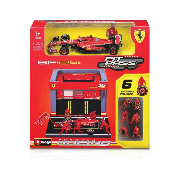Bburago Scale 1:43 - 2024 Ferrari SF-24 Pit Pass, Leclerc #16
