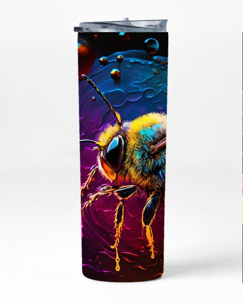 2D Bee Neon 20 Oz Straight Skinny Tumbler