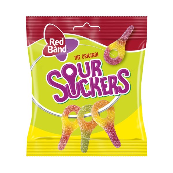 Red Band - Sour Suckers Sweets - 12 x 100g